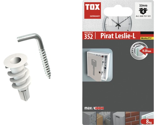 TOX Project 352 Pirat Leslie-L plugg med skruvkrok och förpackning