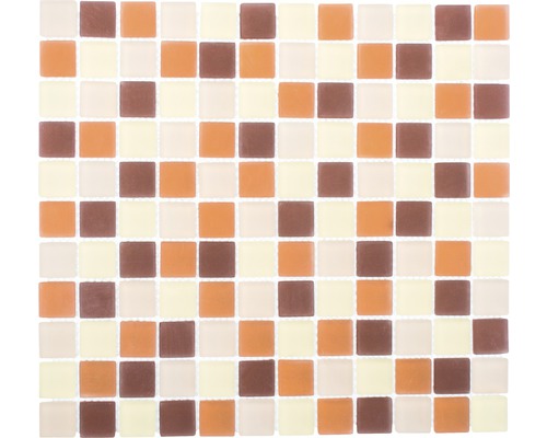 Mosaik glas XCM 8560 30,2x32,7 cm brun/pastellbeige/gul