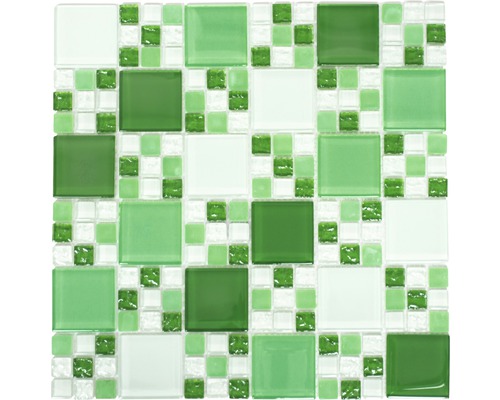 Mosaik glas XCM 8570 30x30 cm grön/vit