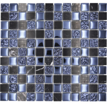 Mosaikplatta av glas och sten