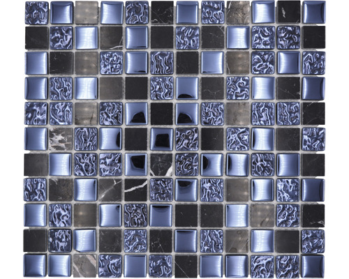 Mosaik glas natursten svart XCM M862 30,2x32,7 cm