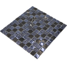 Fyrkantig mosaikplatta av glas och sten