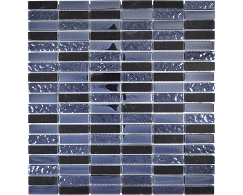 Mosaik glas natursten XCM SM86 31x32,2 cm svart