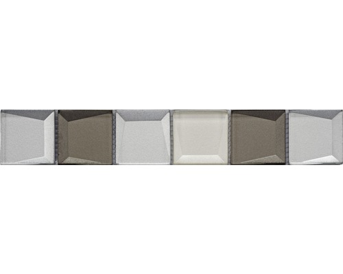 Dekorbård av glas REFLEX beige mix 4,8x29,8 cm Glasmosaikplatta