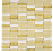 Mosaikplatta av glas och natursten