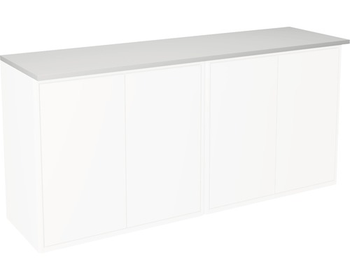 Bänkskiva GUSTAVSBERG för badrumsskåp Graphic inkl. belysning grå 120x36cm Underskåp med fyra dörrar och täckplatta