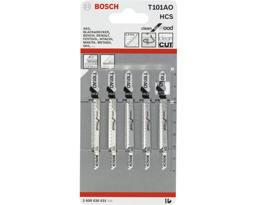 Bosch sticksågblad set, lämpligt för rena träsnitt