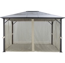 Utepaviljong med gardiner