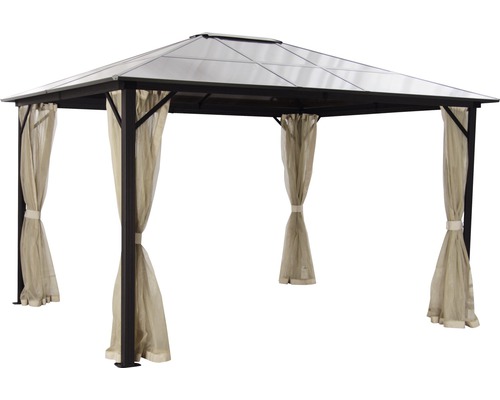 Paviljong med gardiner