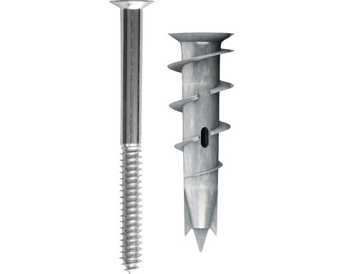 En skruv och en metallplugg