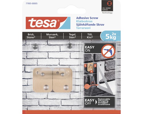 Skruv TESA självhäftande rektangulär tegel 5 kg
