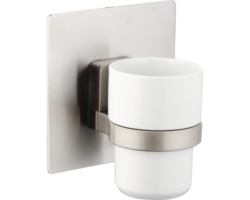 Tandborsthållare med väggfäste av rostfritt stål och keramik