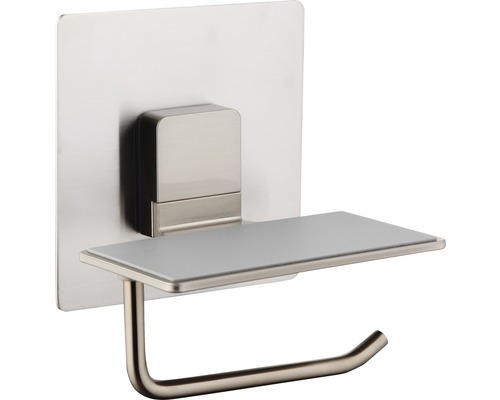 Toalettpappershållare med hylla av metall