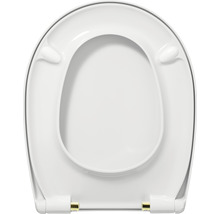 Toalettsits REIKA Mino vit guld blank mjukstängning quick & clean 541299-thumb-2