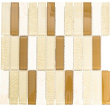Mosaik glas natursten XCM MS836 30,4x32,2 cm beige mix