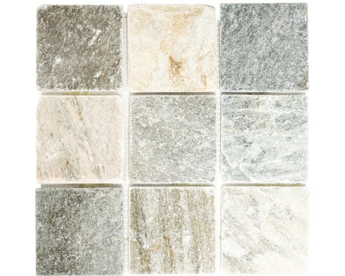 Mosaik natursten XQM 100 L 30,5x30,5 cm beige/grå Mosaikplatta av stengods, kvadratiskt arrangerad
