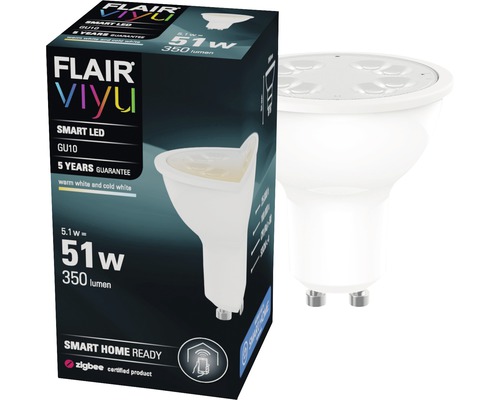 Flair Viyu Smart LED-lampa GU10 5,1 watt med förpackning