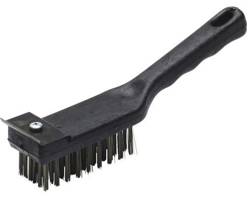 Stålborste med skrapa för rengöringsarbeten