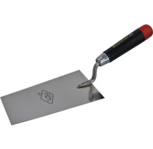 Murarslev med svart handtag och stålblad