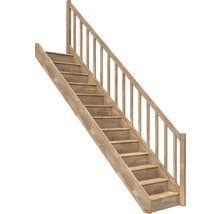 Trätrappa med räcke