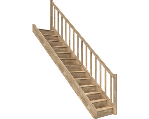 Trätrappa med räcke