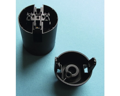 Svarta lamptillbehör, bestående av två delar