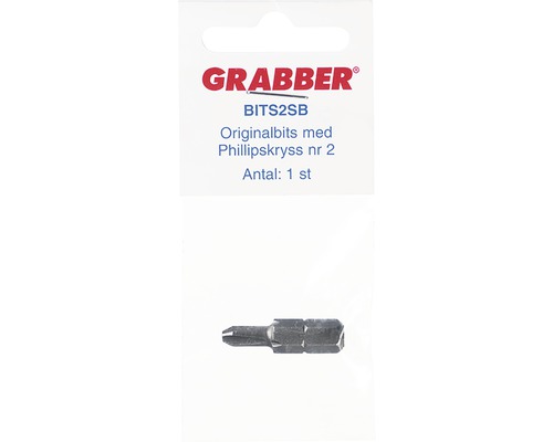 Grabber Bits2SB originalbits med Phillipskruv nummer 2, 1 styck