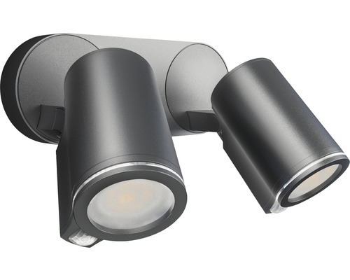 Spotlight STEINEL Spot Duo LED med rörelsevakt IP44 14,95W 1024lm 3000K varmvit B 247mm antracit-0