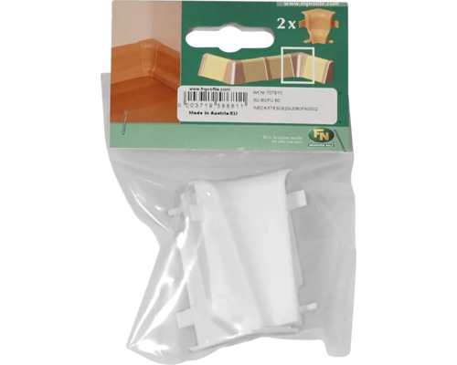 Innerhörn i plast för socklar, två stycken