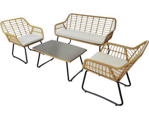 Trädgårdsmöbelset GARDEN PLACE Ally bambulook 4 delar Trädgårdsmöbelset GARDEN PLACE Ally bambulook 4 delar
