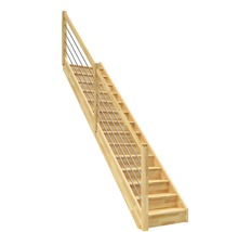 Trätrappa med räcke