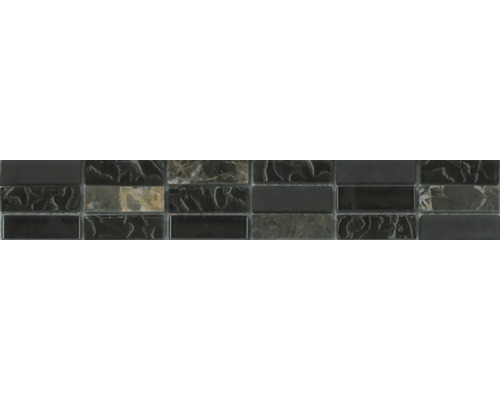 Bård Carrara glass-stone brown 4,8x30cm Mosaikplatta i olika gråtoner