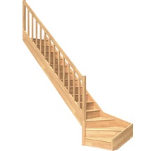 Trätrappa med räcke för inomhusbruk