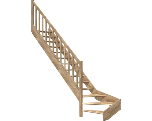 Trätrappa med räcke