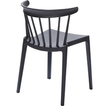 Svart plaststol med ryggstöd