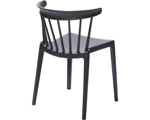 Svart plaststol med ryggstöd
