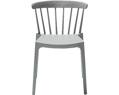 Grå stol med ryggstöd i plast