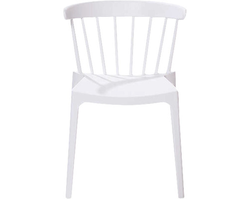 Vit plaststol med ribbad rygg