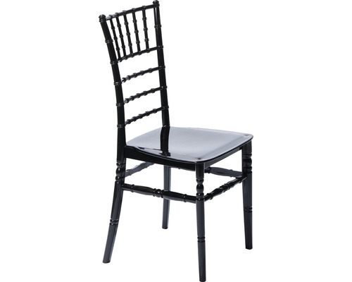 Svart stapelbar stol av plast