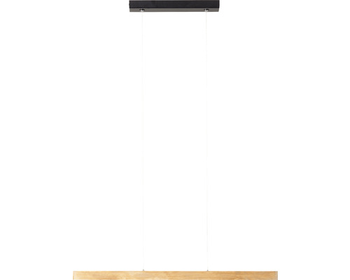 Pendellampa med träutseende och rektangulär form