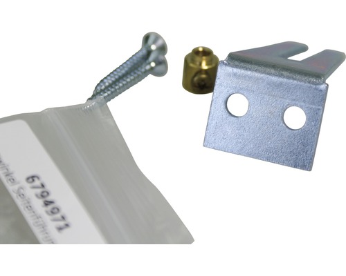 Tillbehörssats för sanitetsinstallationer med skruvar, anslutningsstycke och fäste