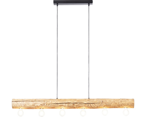 Taklampa med fem lampor i träutseende