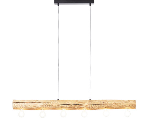 Hänglampa av trä med fem lampor