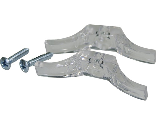 Två transparenta plasthållare med matchande skruvar