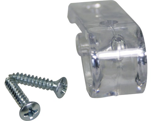 Transparent rullgardinsfäste av plast med skruv