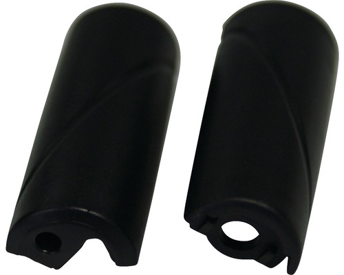 Två svarta plasthandtag