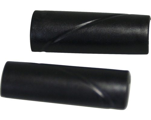 Två svarta cykelhandtag