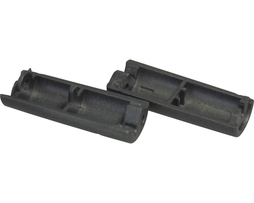 Två svarta plaständstycken