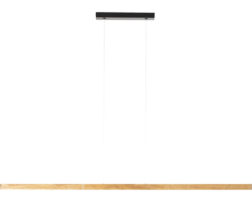 Pendellampa med trä och svart upphängning