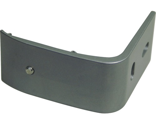 Vinkelbeslag av metall med fästhål